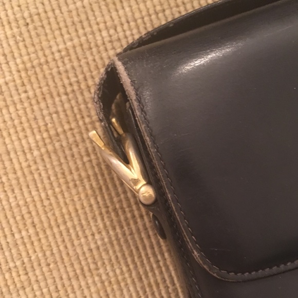 Celine classic / vintage box bag (navy leather) - Picture 3 of 8